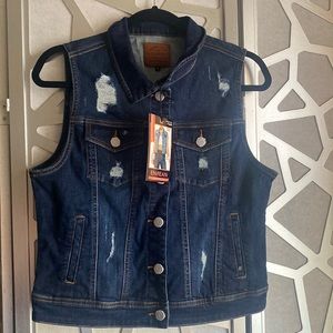 Denim vest.